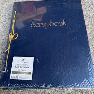 Thompson Stringtied Postbound Scrapbook 100 Pages Navy Blue Forest Green GS3434
